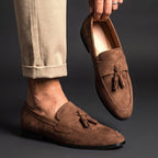 Microsuede Tassel Loafers | Cushioned Slip-On Summer Casual Dress Shoes