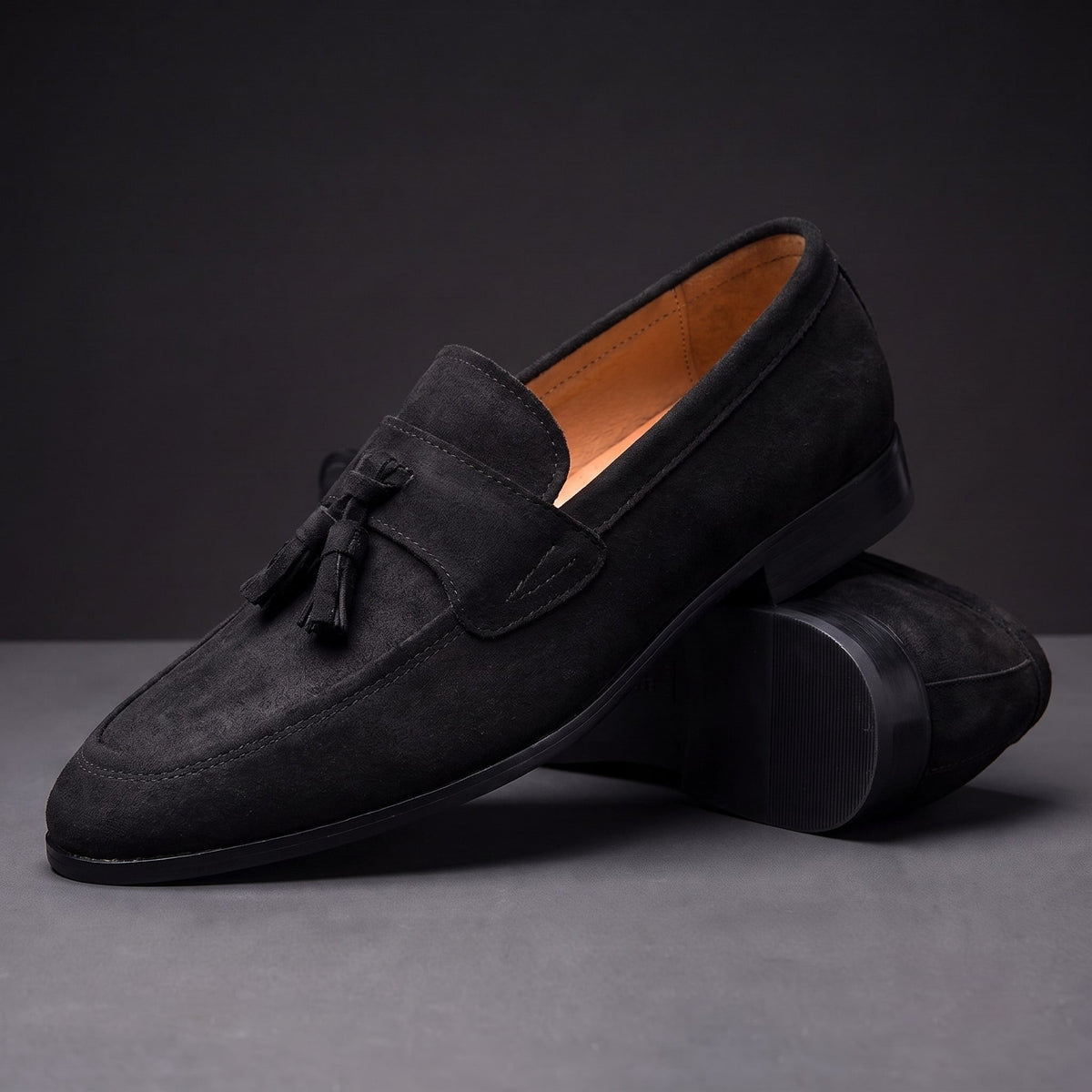 Microsuede Tassel Loafers | Cushioned Slip-On Summer Casual Dress Shoes