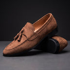 Microsuede Tassel Loafers | Cushioned Slip-On Summer Casual Dress Shoes