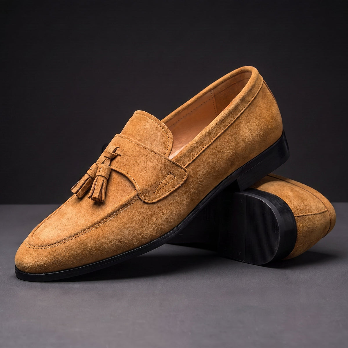 Microsuede Tassel Loafers | Cushioned Slip-On Summer Casual Dress Shoes