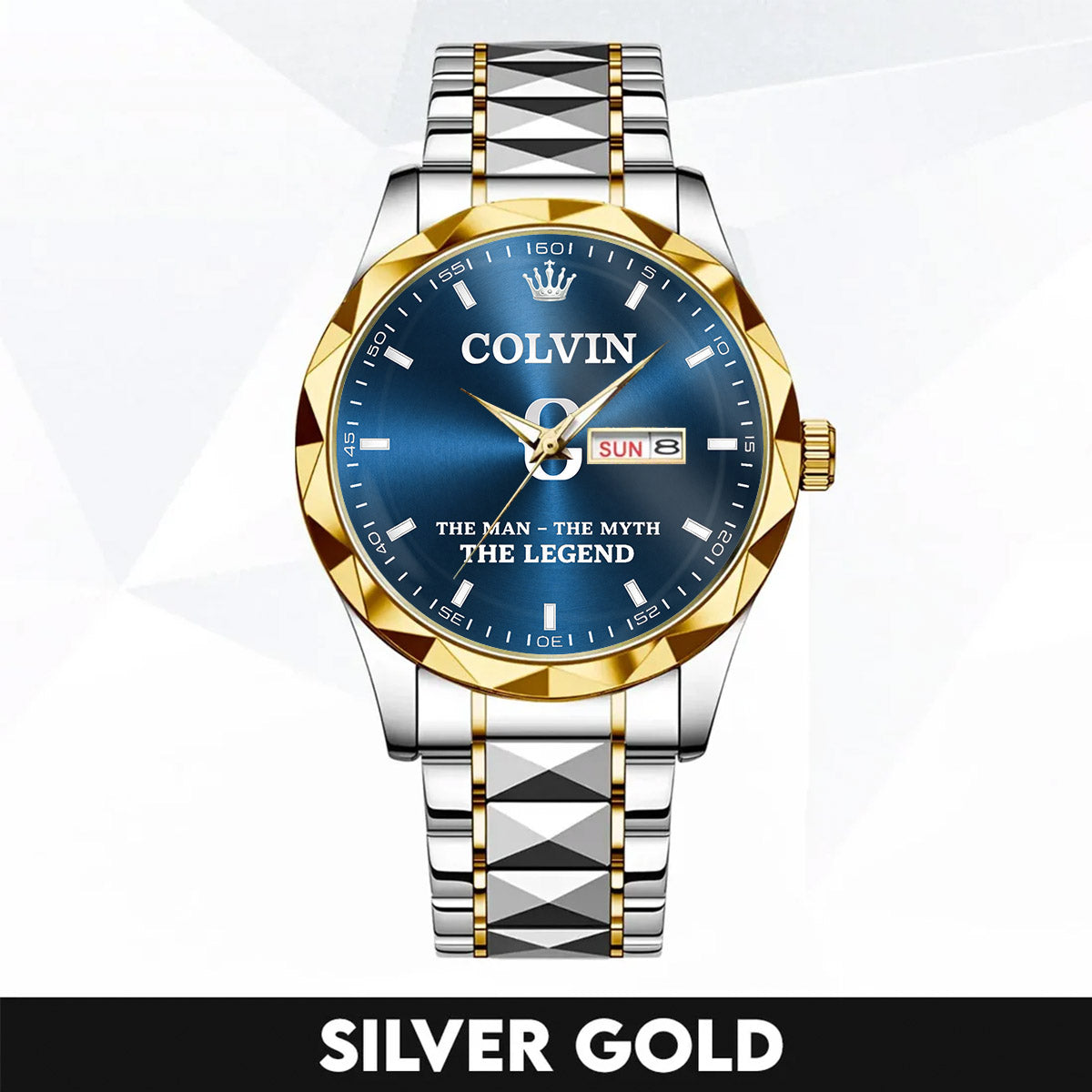 Men's Engraved Stainless Steel Watch | Water-Resistant Adjustable Dress Watch