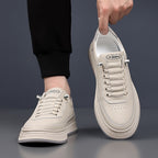 Men's Genuine Leather Sneakers | Hand-Stitched Cushioned Sole Everyday Shoes