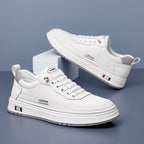 Men's Genuine Leather Sneakers | Hand-Stitched Cushioned Sole Everyday Shoes