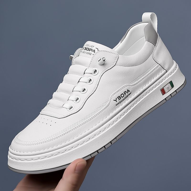 Men's Genuine Leather Sneakers | Hand-Stitched Cushioned Sole Everyday Shoes