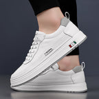 Men's Genuine Leather Sneakers | Hand-Stitched Cushioned Sole Everyday Shoes
