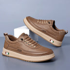 Men's Genuine Leather Sneakers | Hand-Stitched Cushioned Sole Everyday Shoes