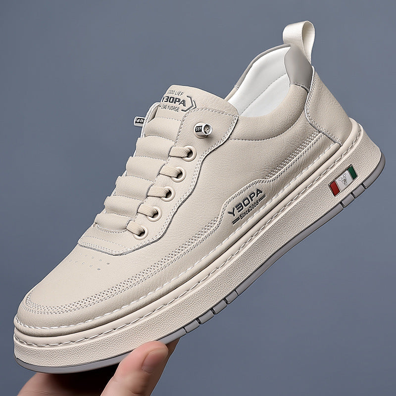 Men's Genuine Leather Sneakers | Hand-Stitched Cushioned Sole Everyday Shoes