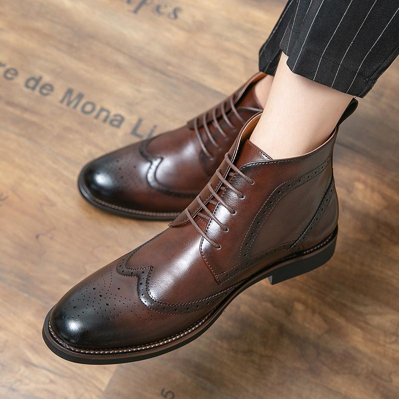 Herman Brogues Leather Boots