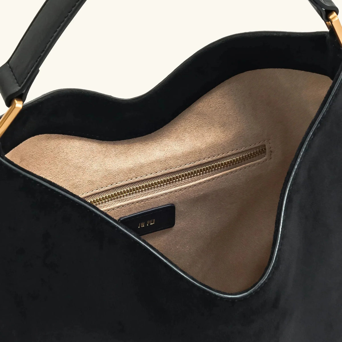 Isla Slouchy Hobo Bag | Drawstring Detail Gold-Tone Hobo Bag