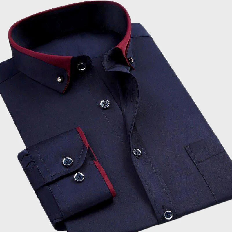 Joshua Slim Fit Dress Shirt | Collared Long Sleeve Dress Shirt