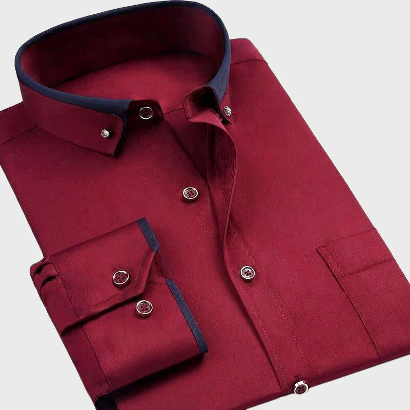 Joshua Slim Fit Dress Shirt | Collared Long Sleeve Dress Shirt