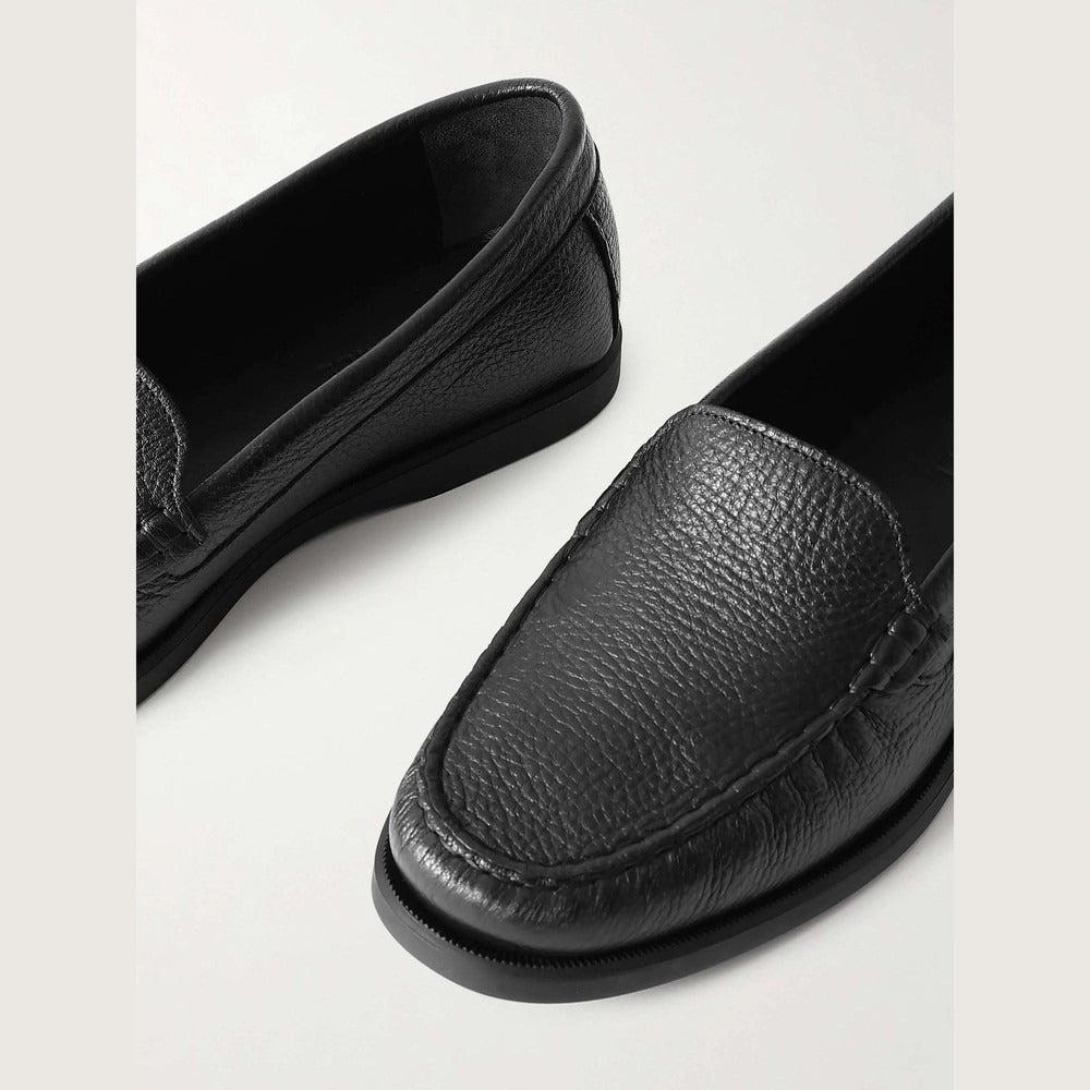 Men's Black Full-Grain Leather Penny Loafers