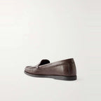 Men's Brown Full-Grain Leather Penny Loafers