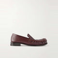Men's Burgundy Pebbled Leather Moc Toe Loafers