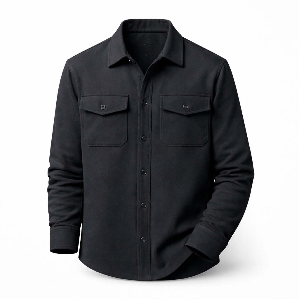 Men's Button-Up Overshirt - Blue