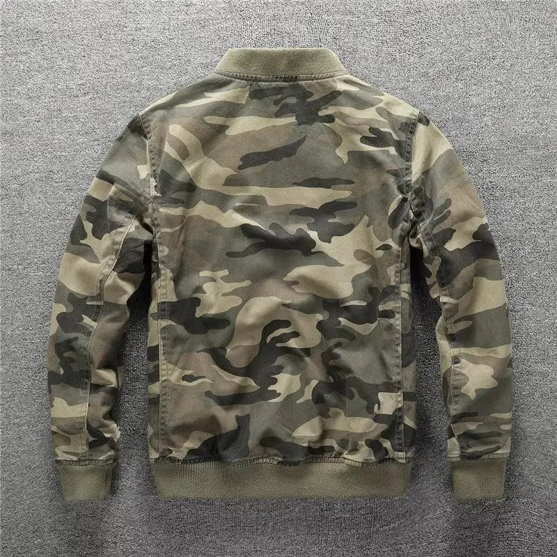 Cross & Timber Men's Camo Bomber Jacket - detail
