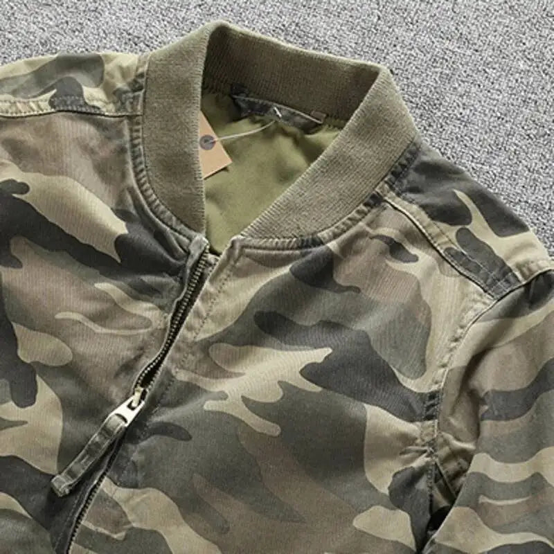 Cross & Timber Men's Camo Bomber Jacket - detail