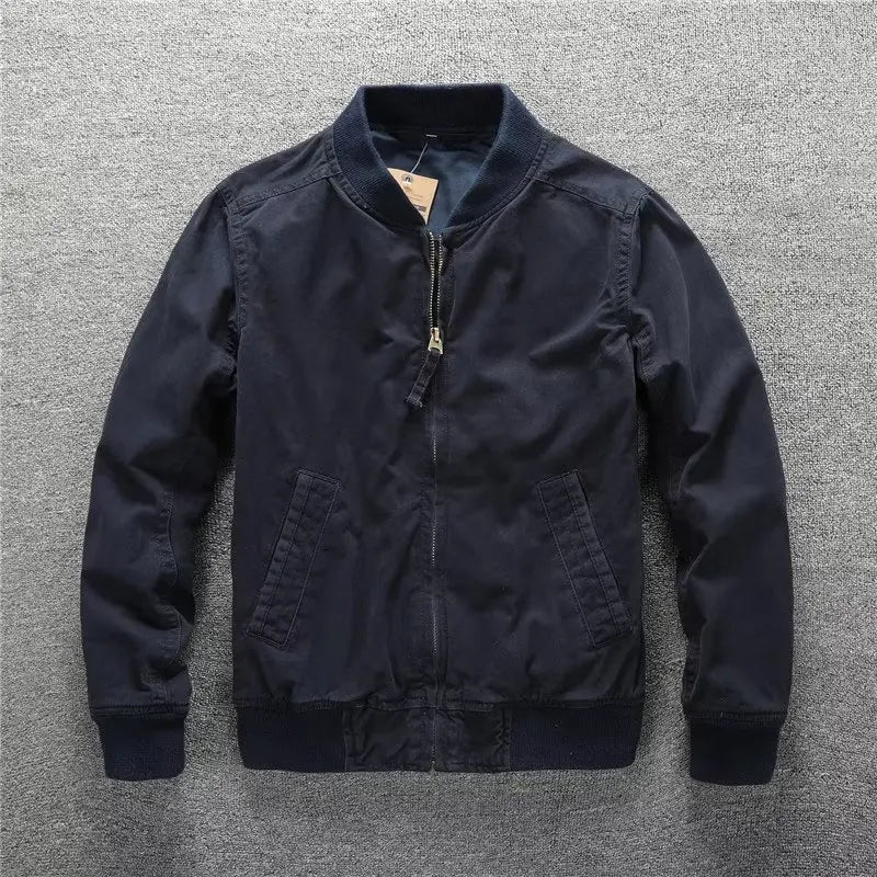 Cross & Timber Men's Camo Bomber Jacket - Midnight Navy