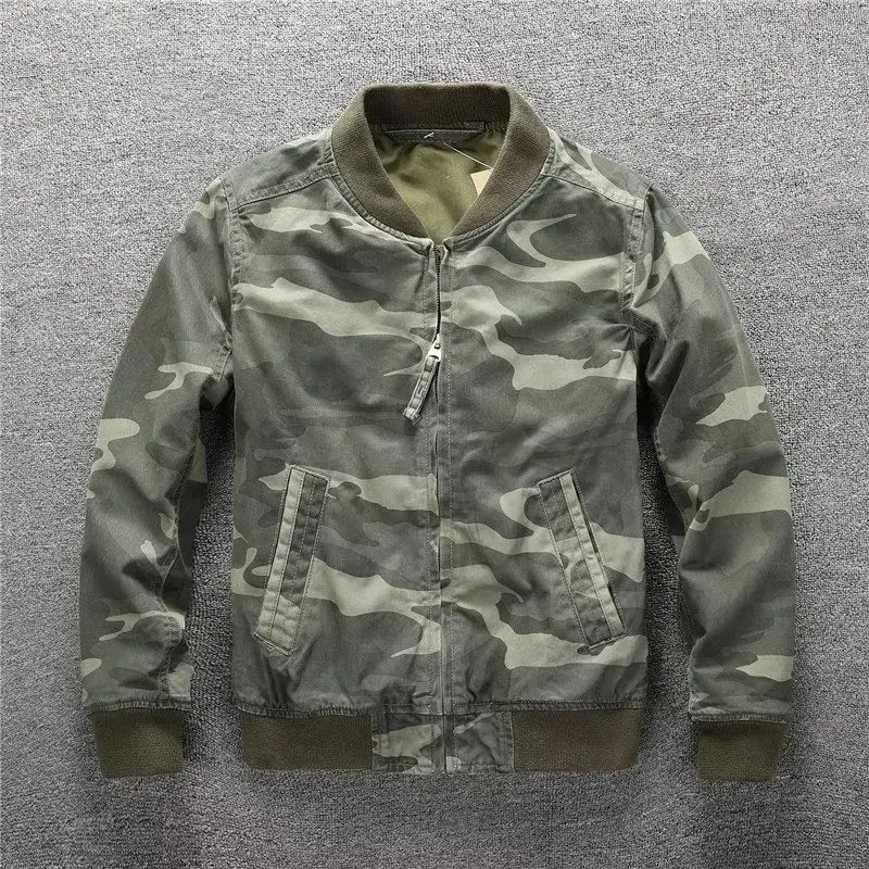 Cross & Timber Men's Camo Bomber Jacket - Sage Camo