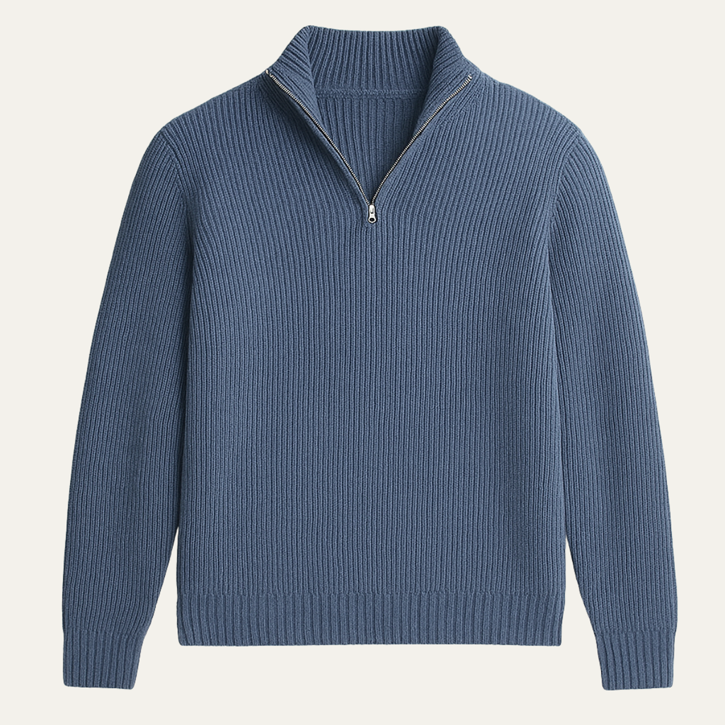 Men's Cashmere Knit Half-Zip Sweater