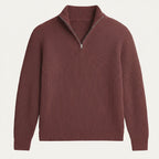 Men's Cashmere Knit Half-Zip Sweater - flat lay