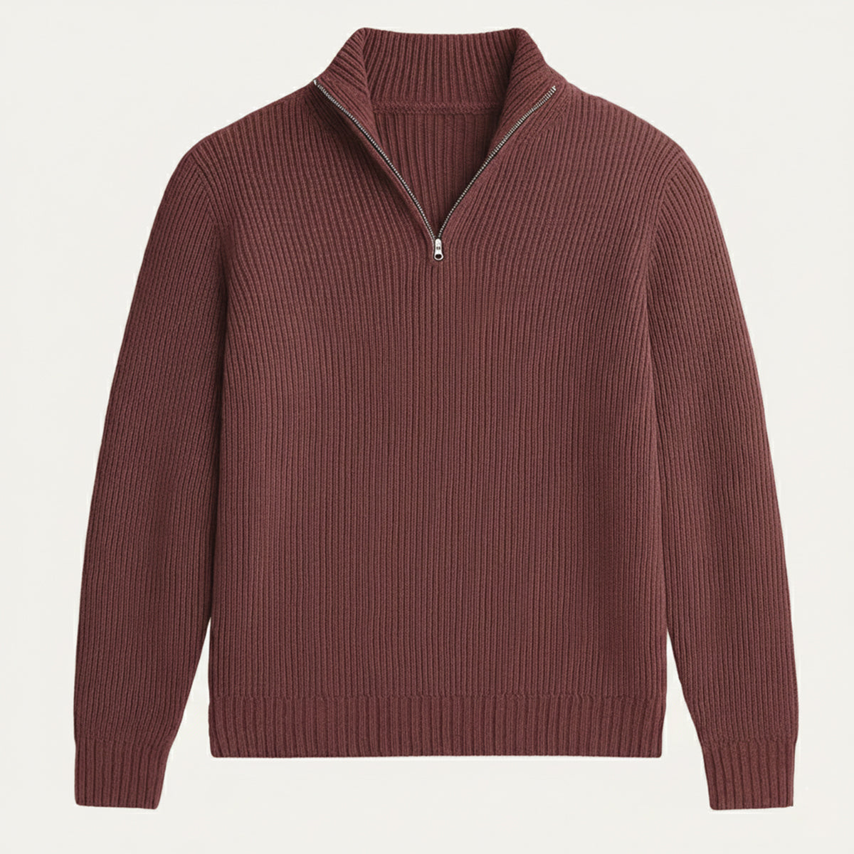 Men's Cashmere Knit Half-Zip Sweater - flat lay