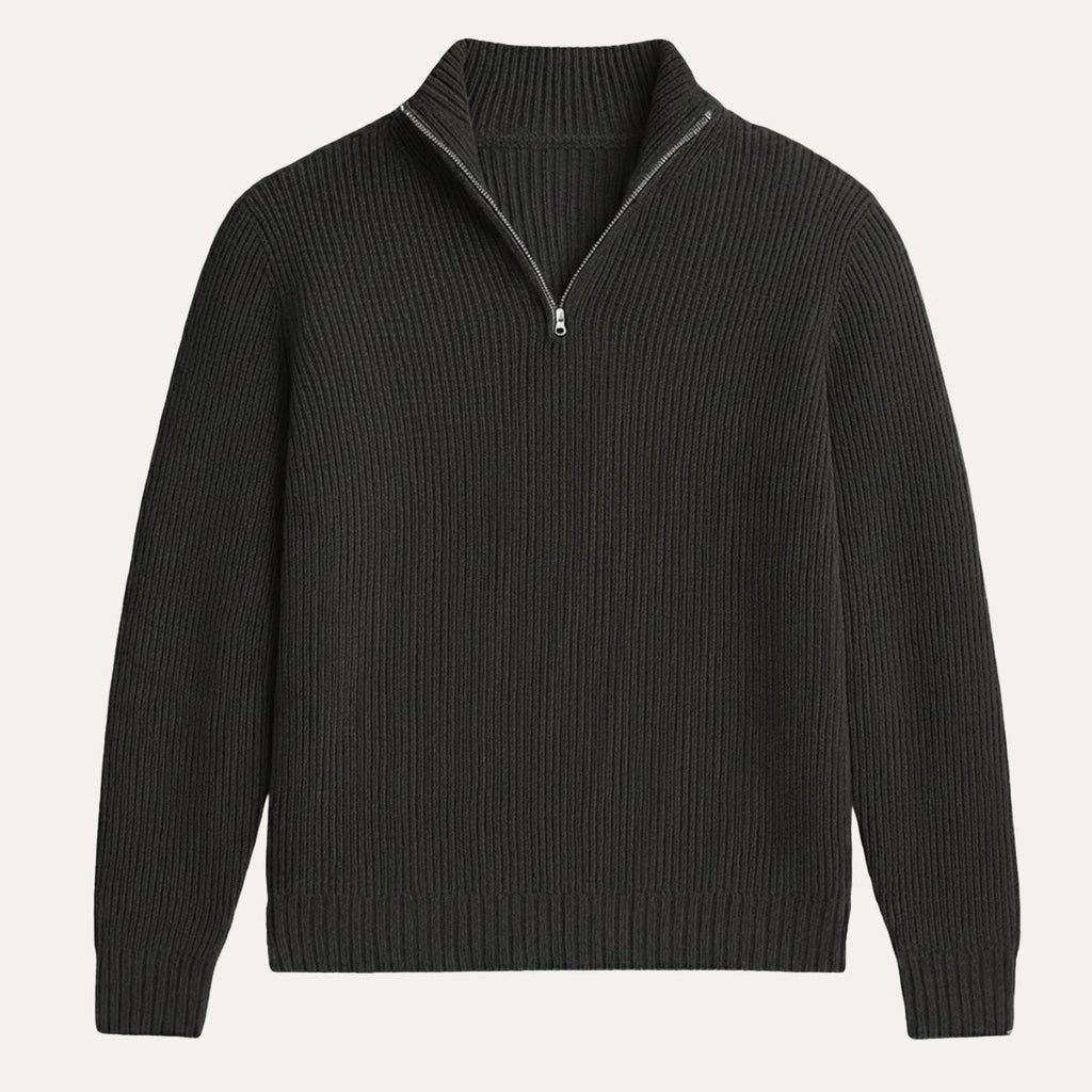Men's Cashmere Knit Half-Zip Sweater - flat lay