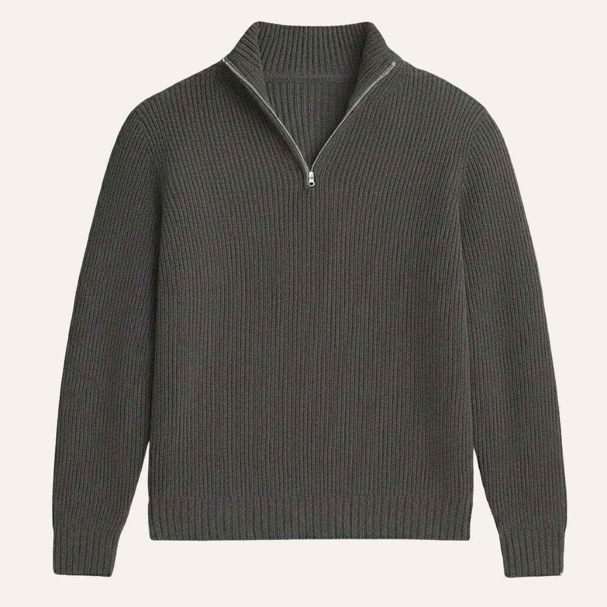 Men's Cashmere Knit Half-Zip Sweater - flat lay