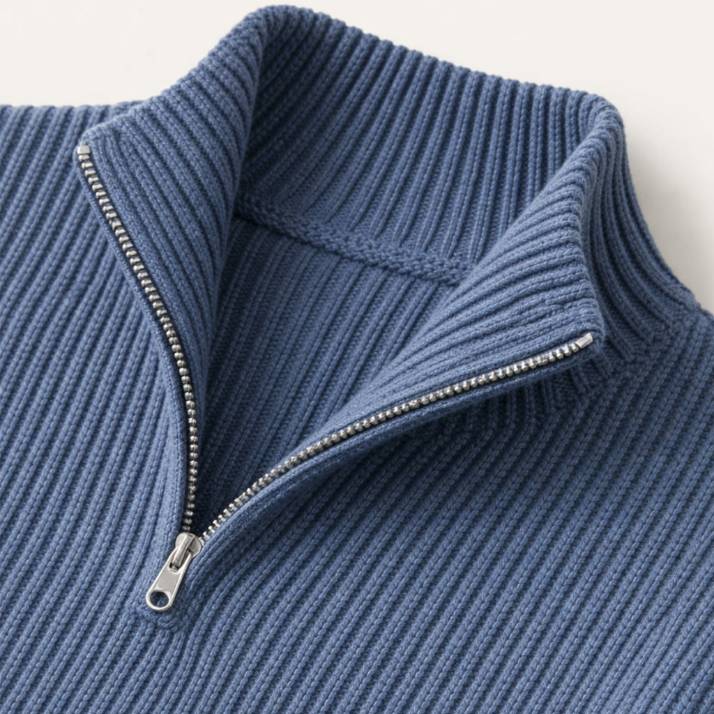 Men's Cashmere Knit Half-Zip Sweater - detail