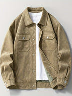 Men's Checkered Suede Jacket - detail