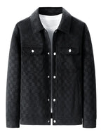 Men's Checkered Suede Jacket - detail