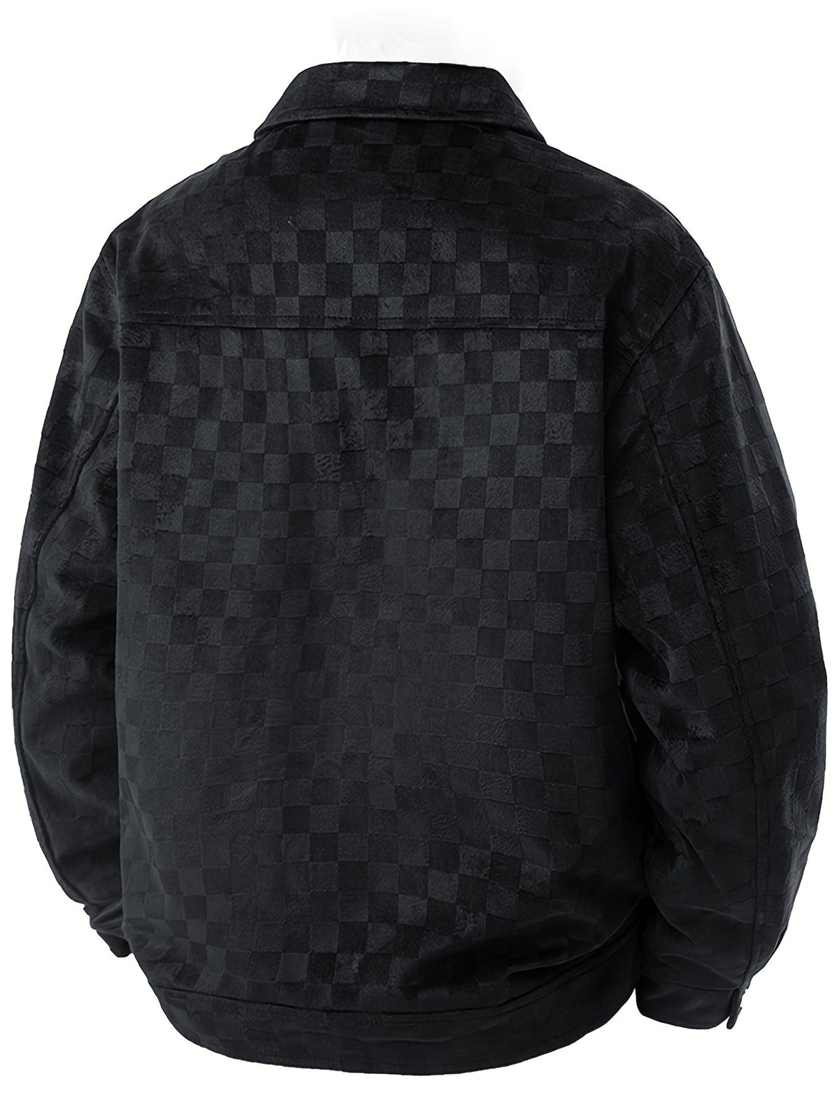 Men's Checkered Suede Jacket - detail