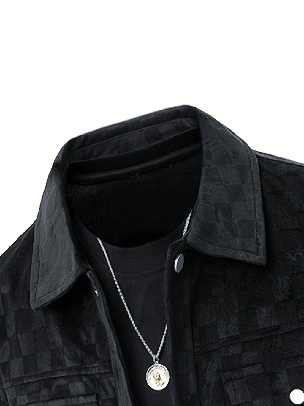 Men's Checkered Suede Jacket - detail