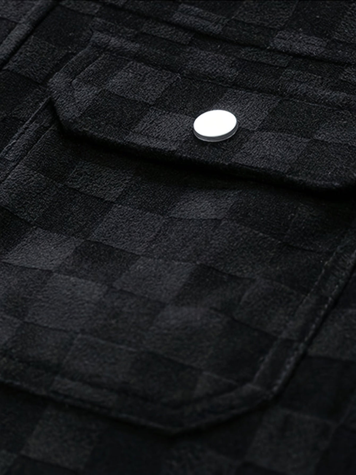 Men's Checkered Suede Jacket - detail