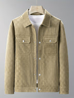 Men's Checkered Suede Jacket - detail