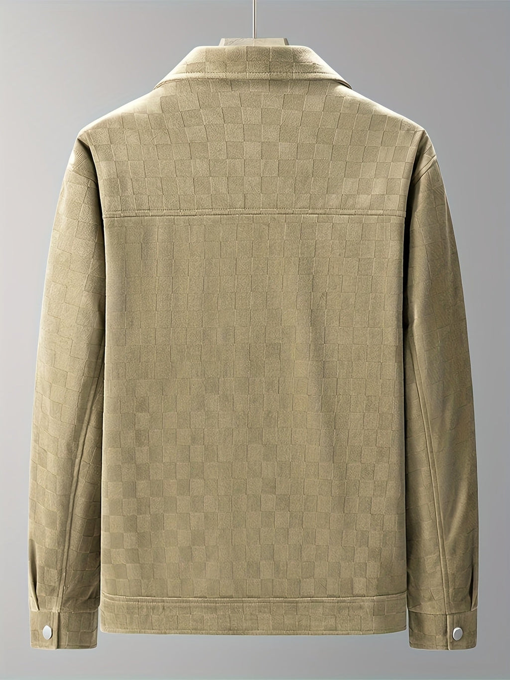 Men's Checkered Suede Jacket - detail