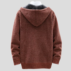 Chunky knit full-zip hoodie - back view