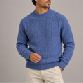 Men's Classic Cable Knit Sweater - Blue