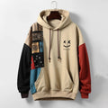 Men's Contrast Panel Hoodie - Khaki