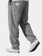 Men's Relaxed Fit Corduroy Pants | Elastic Drawstring Waist Baggy Casual Pants
