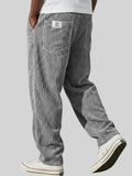 Men's Relaxed Fit Corduroy Pants | Elastic Drawstring Waist Baggy Casual Pants