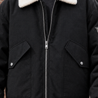 Men's Cotton Blend Aviator Jacket - zipper and collar detail