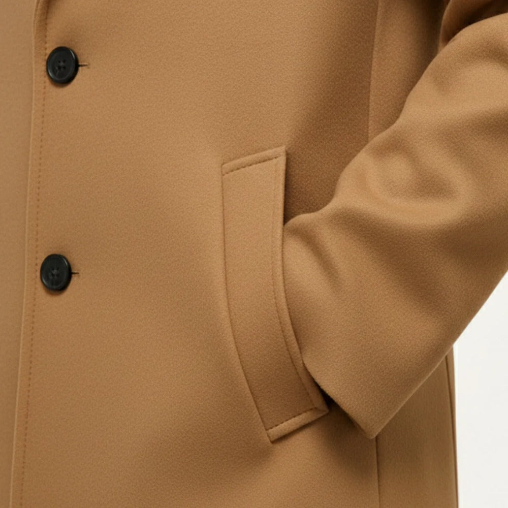 Ashford Mercer overcoat fabric detail