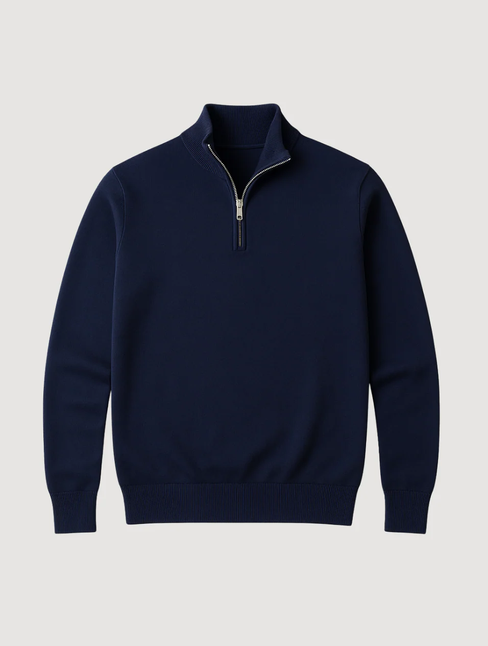 Men's cotton knit half-zip sweater lifestyle photo