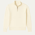 Men's cotton knit half-zip sweater in White