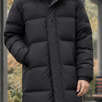 Men's Down-Filled Hooded Puffer Coat - detail - on model