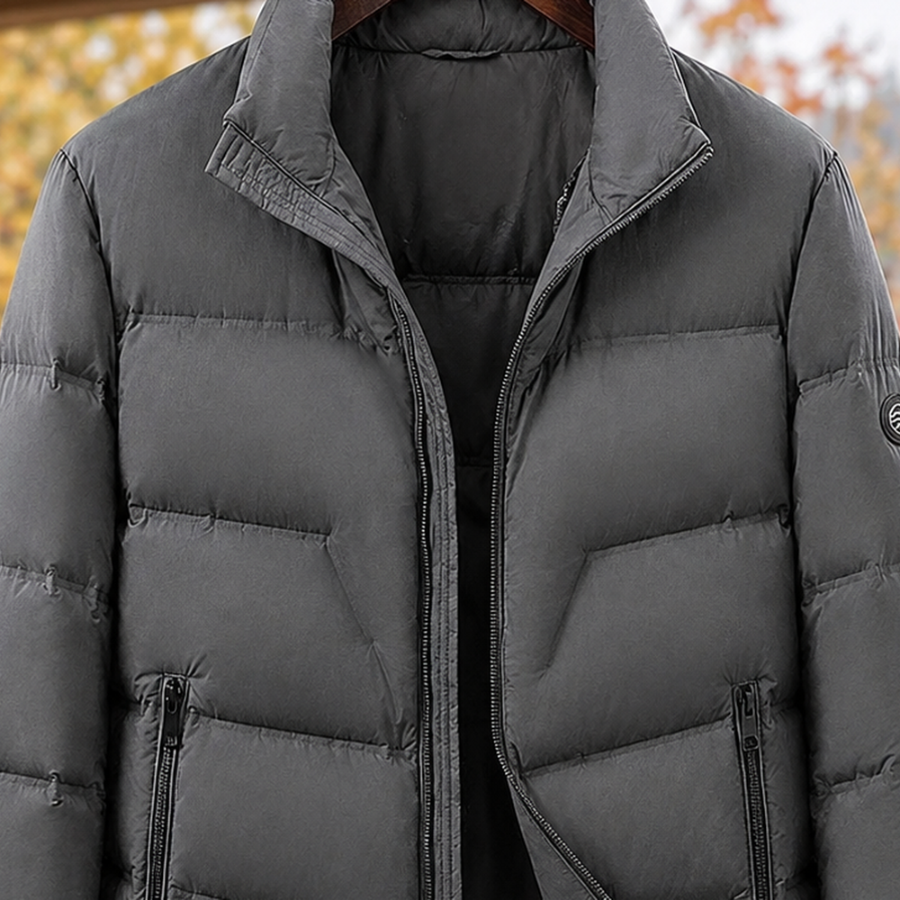 Men's Duck Down Quilted Puffer Jacket - detail