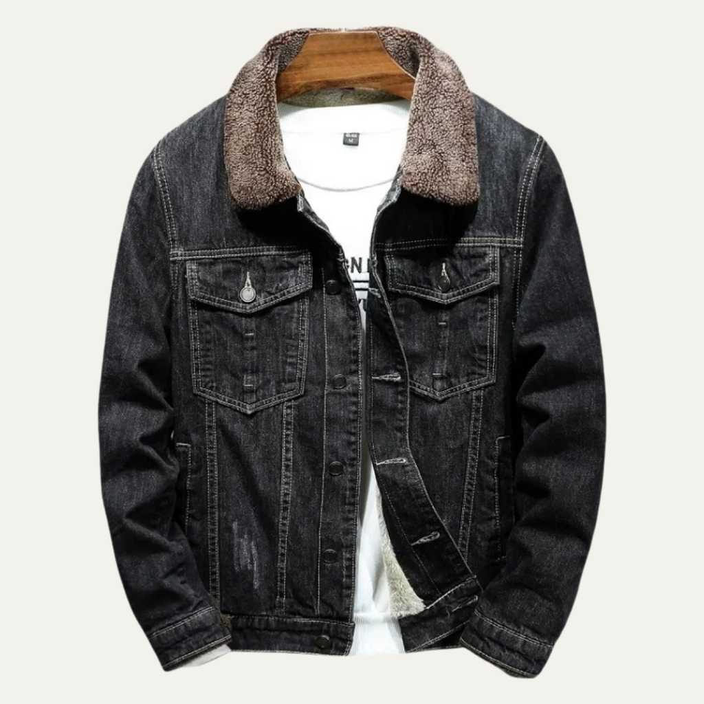 Men's Fleece Lined Denim Jacket - detail