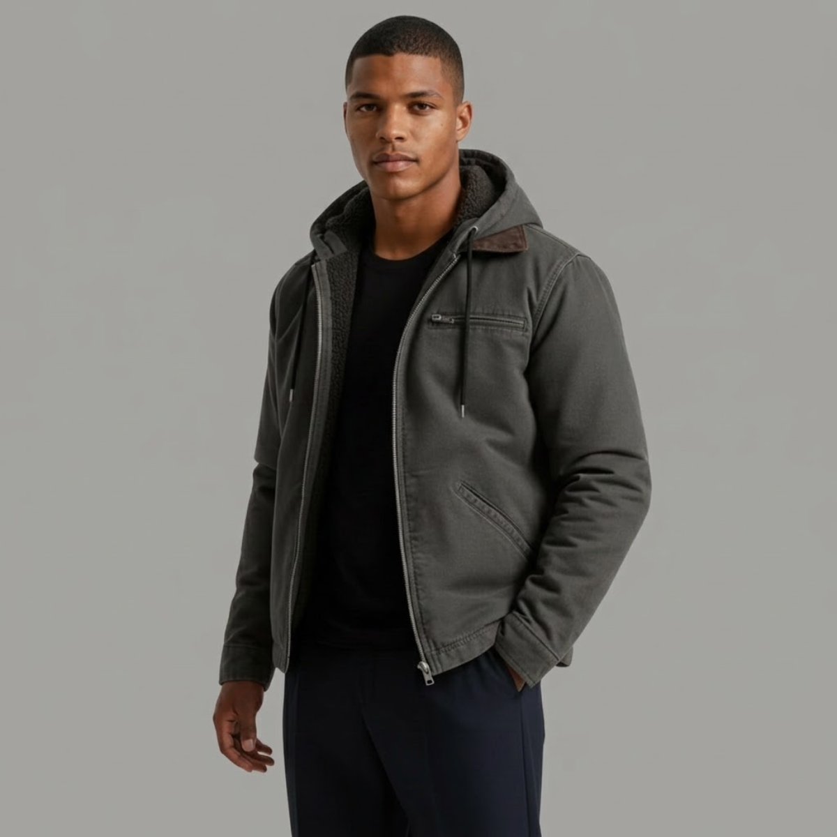 Camden Ridge Fleece-Lined Hooded Jacket detail
