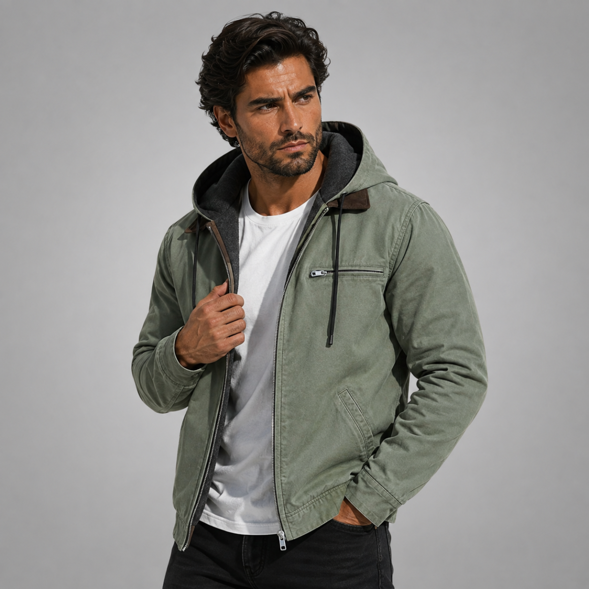 Camden Ridge Fleece-Lined Hooded Jacket Green